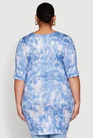 Womens Plus Size Blessed Life Graphic Dress, Blue, Size 2X