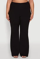 Womens Plus High Waisted Flared Pants,