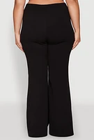 Womens Plus High Waisted Flared Pants,