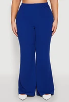 Womens Plus Size High Waisted Flared Pants, Blue, Size 1X