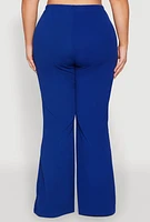 Womens Plus Size High Waisted Flared Pants, Blue, Size 1X