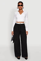Womens Iris Zip Front Cropped Shirt, White,