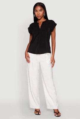 Womens Iris Airy Notch Neck Blouse,