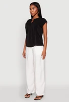 Womens Iris Airy Notch Neck Blouse,