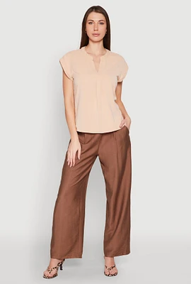 Womens Iris Airy Notch Neck Blouse,