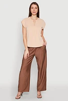 Womens Iris Airy Notch Neck Blouse,