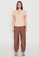 Womens Iris Airy Notch Neck Blouse,