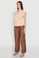 Womens Iris Airy Notch Neck Blouse,
