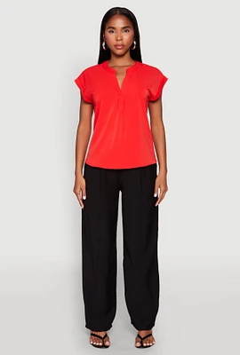 Womens Iris Airy Notch Neck Blouse,