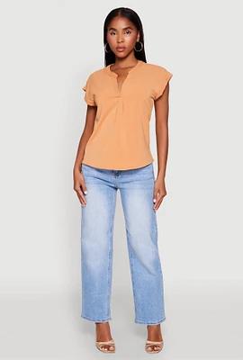 Womens Iris Airy Notch Neck Blouse, M