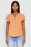 Womens Iris Airy Notch Neck Blouse, M