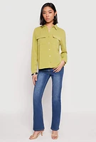 Womens Iris Airy Button Front Cargo Pocket Blouse,
