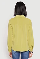 Womens Iris Airy Button Front Cargo Pocket Blouse,