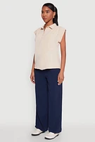 Womens Ruched Cap Sleeve Blouse,