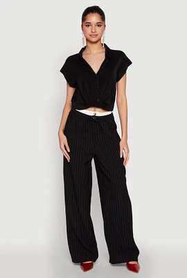 Womens Iris Twist Hem Cropped Shirt,