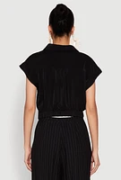 Womens Iris Twist Hem Cropped Shirt,