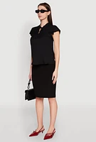 Womens Iris Crochet Detail Flounce Sleeve Blouse,