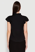 Womens Iris Crochet Detail Flounce Sleeve Blouse,