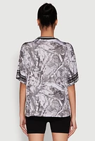 Womens 23 Football Graphic Top, Grey, Size S