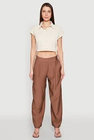 Womens Cap Sleeve Cropped Shirt,