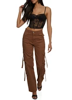 Womens Floral Lace Corset Bustier Top,