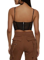 Womens Floral Lace Corset Bustier Top,