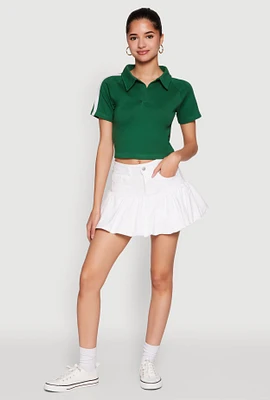 Womens Since 1984 Graphic Cropped Polo Shirt, Green,