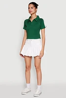 Womens Since 1984 Graphic Cropped Polo Shirt, Green,