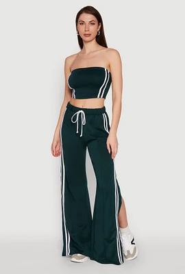 Womens Trendy Strapless Varsity Stripe Tube Top, M