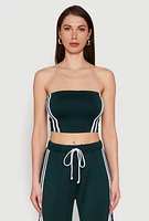 Womens Trendy Strapless Varsity Stripe Tube Top, M