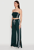 Womens Trendy Strapless Varsity Stripe Tube Top, M
