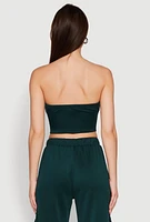 Womens Trendy Strapless Varsity Stripe Tube Top, M