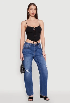 Womens Lace Up Bustier Top,