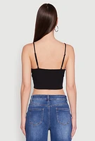 Womens Lace Up Bustier Top, Black, Size M