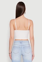 Womens Lace Up Bustier Top, White,