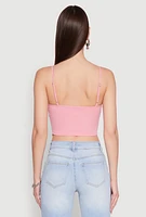 Womens Lace Up Bustier Top, Pink, Size M
