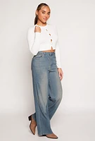 Womens Rhinestone Heart Cut Out Crop Top, White, Size S