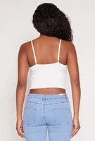 Womens Faux Pearl Rhinestone Bustier Top, White, Size M