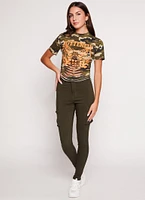 Womens Butterfly Wild Laser Cut Graphic Top,