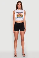 Womens Classic American Motorcycles Graphic Muscle Tank Top, White, Size L