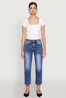 Womens Seamless Square Neck Crop Top, White, Size S-M