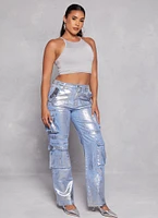 Womens Daisy High Neck Cropped Cami, Grey, Size S