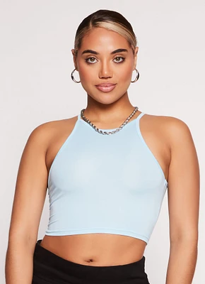 Womens Daisy High Neck Cropped Cami,
