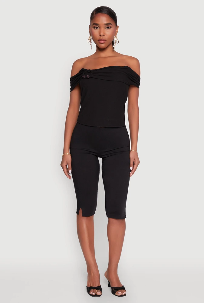 Womens Iris Off The Shoulder O Ring Top, M