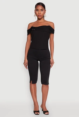 Womens Iris Off The Shoulder O Ring Top, M