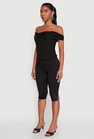 Womens Iris Off The Shoulder O Ring Top, M