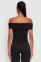 Womens Iris Off The Shoulder O Ring Top, M