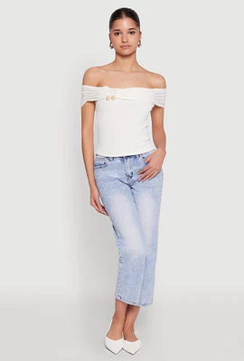 Womens Iris Off The Shoulder O Ring Top,