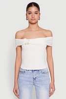 Womens Iris Off The Shoulder O Ring Top,