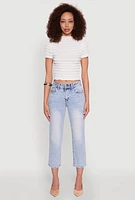 Womens Tiered Short Sleeve Top, White,